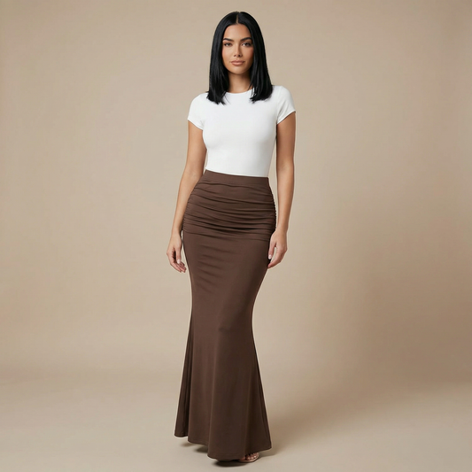 Women’s High Waist Maxi Skirt - Clean Structured Fit Velnoa